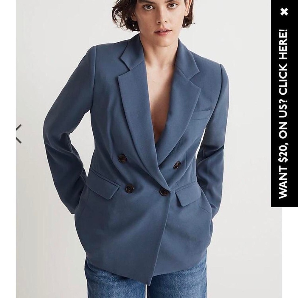 Madewell Rosedale Blazer and Pant Suit Set Nighttime Blue szXS 2 Piece SET